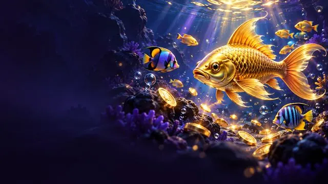 樂遊娛樂城捕魚遊戲示意圖：金魚與金幣